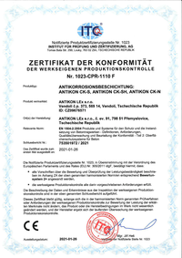 Zertifikat der Konformitatnblatt